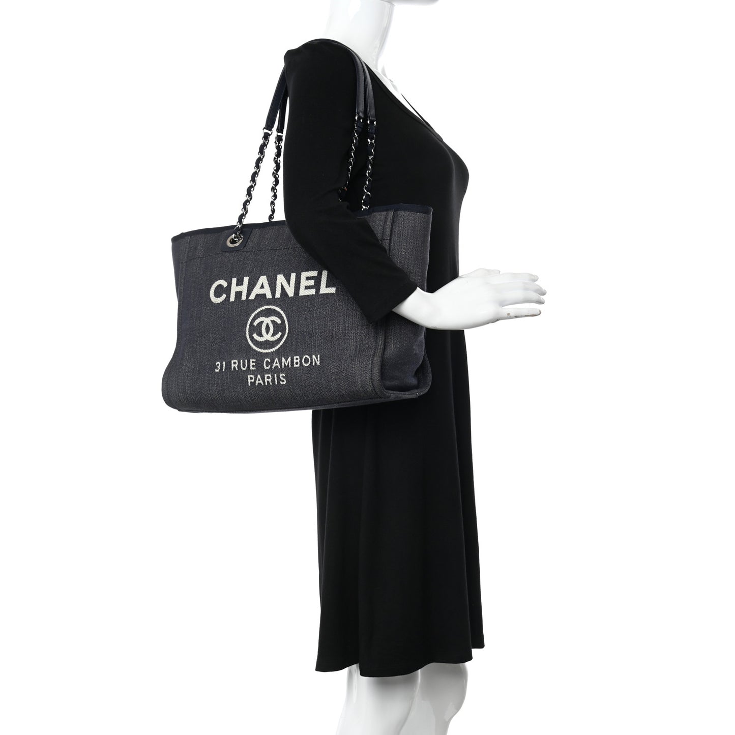Denim Small Deauville Tote Dark Blue