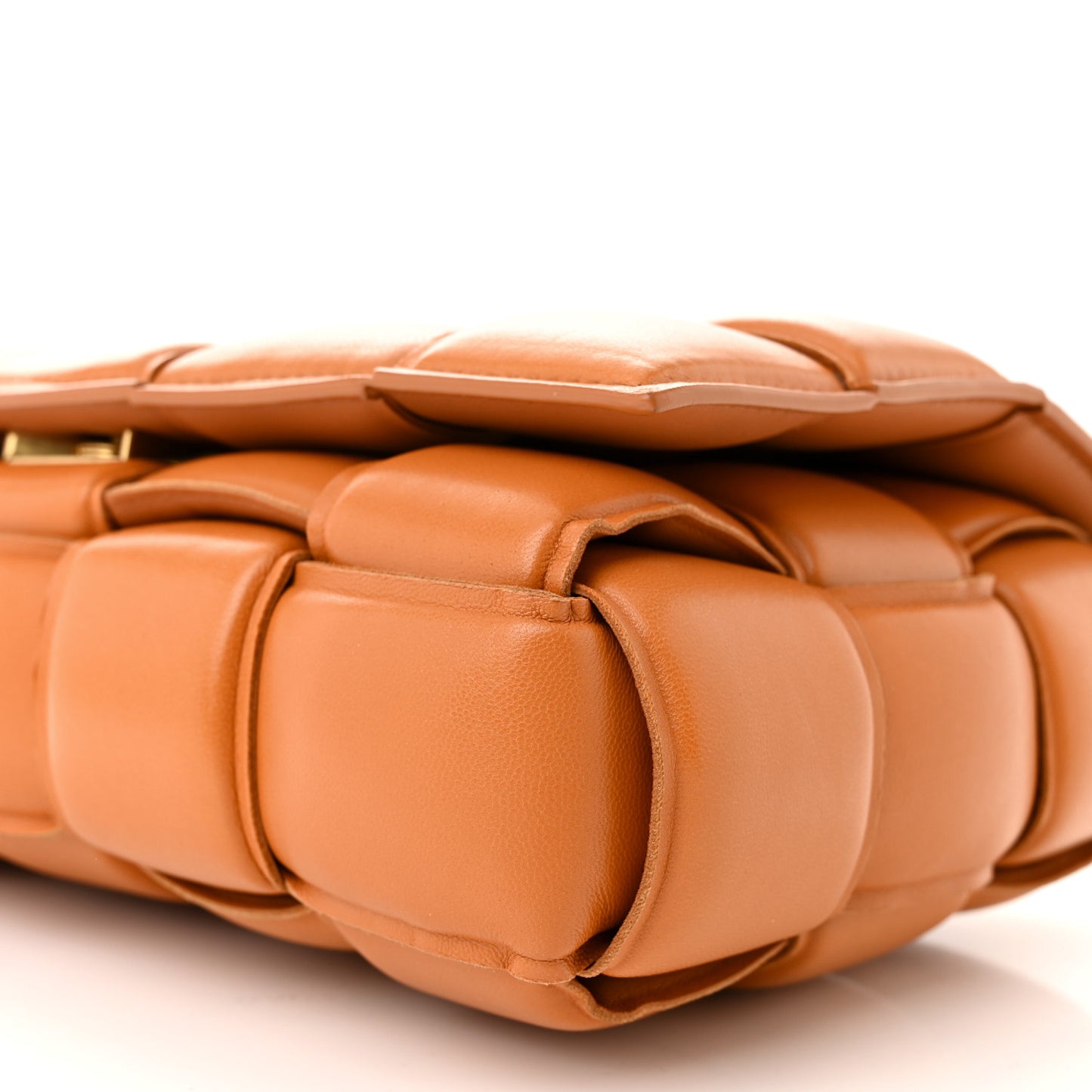 Nappa Maxi Intreccio Padded Cassette Crossbody Bag Clay