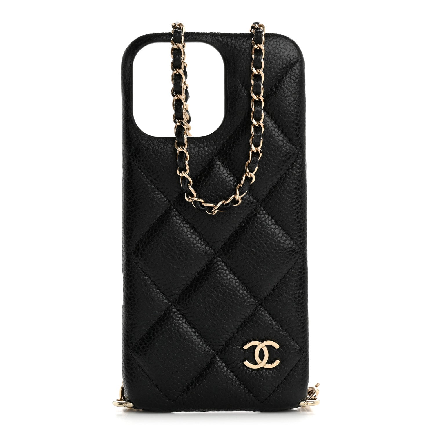 Chanel Caviar Quilted Pearl Crush iPhone 16 Pro Case With Chain