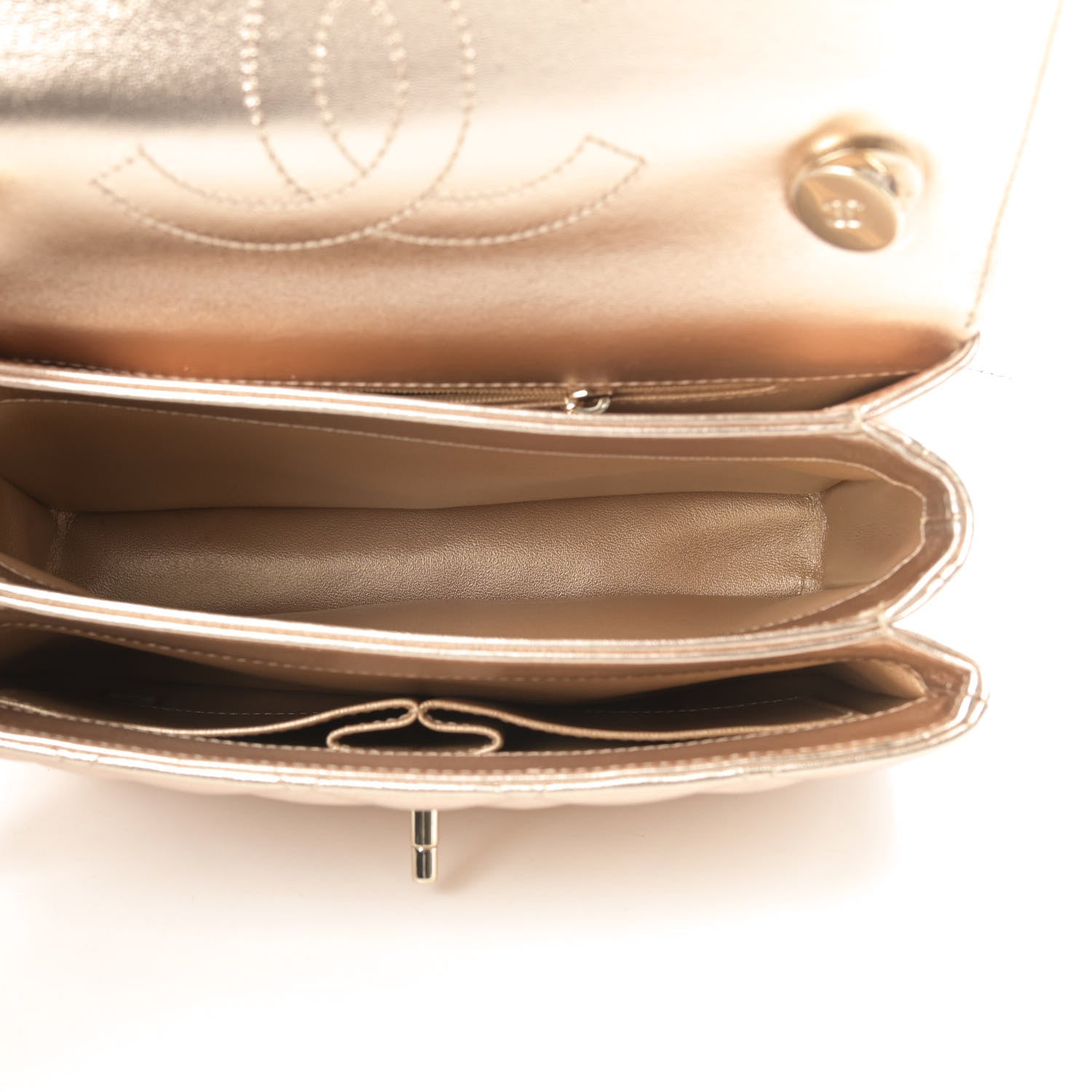 Chanel Metallic Lambskin Quilted Small Trendy CC Flap Dual Handle Bag Gold 5 of 11