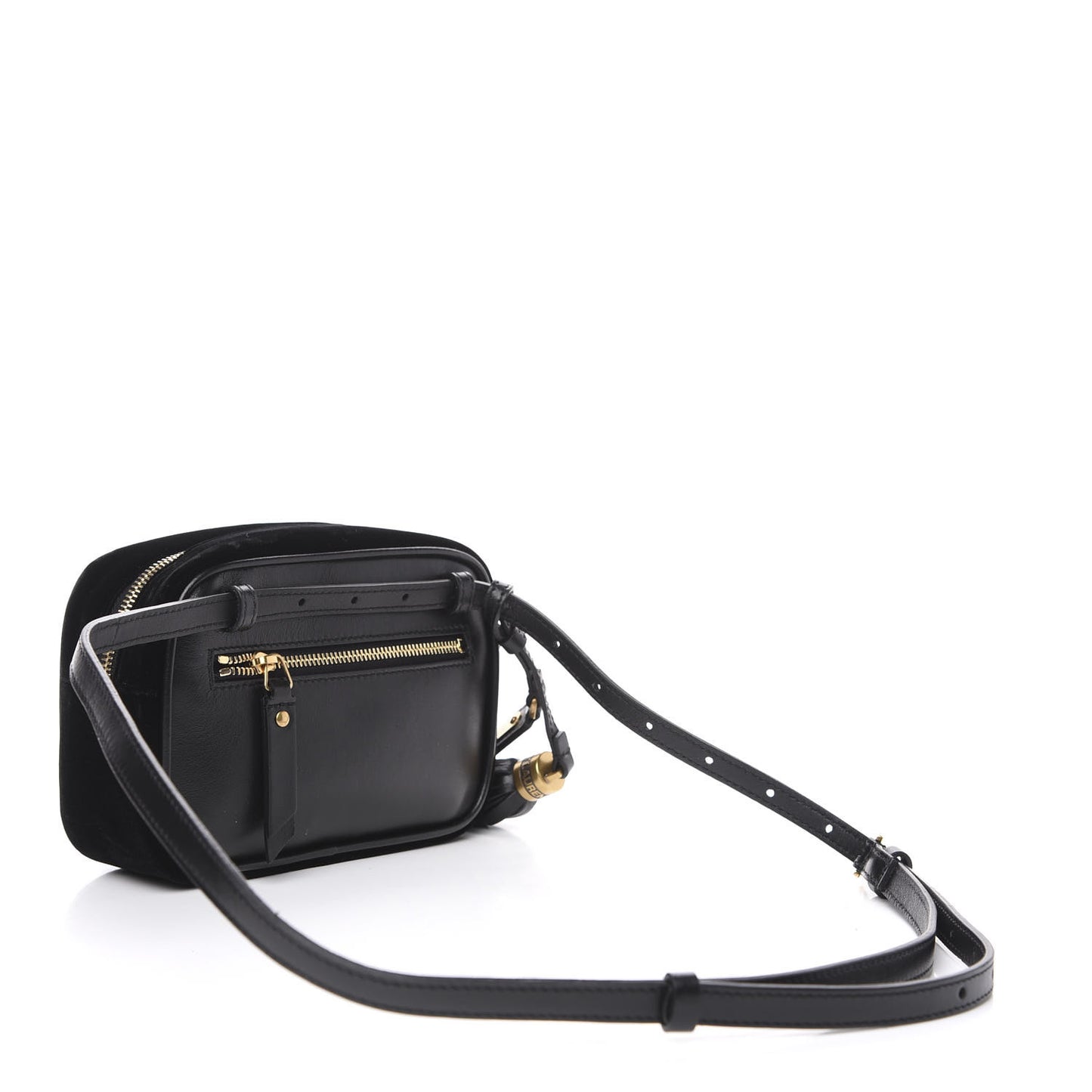 Velour Matelasse Monogram Lou Belt Bag Black