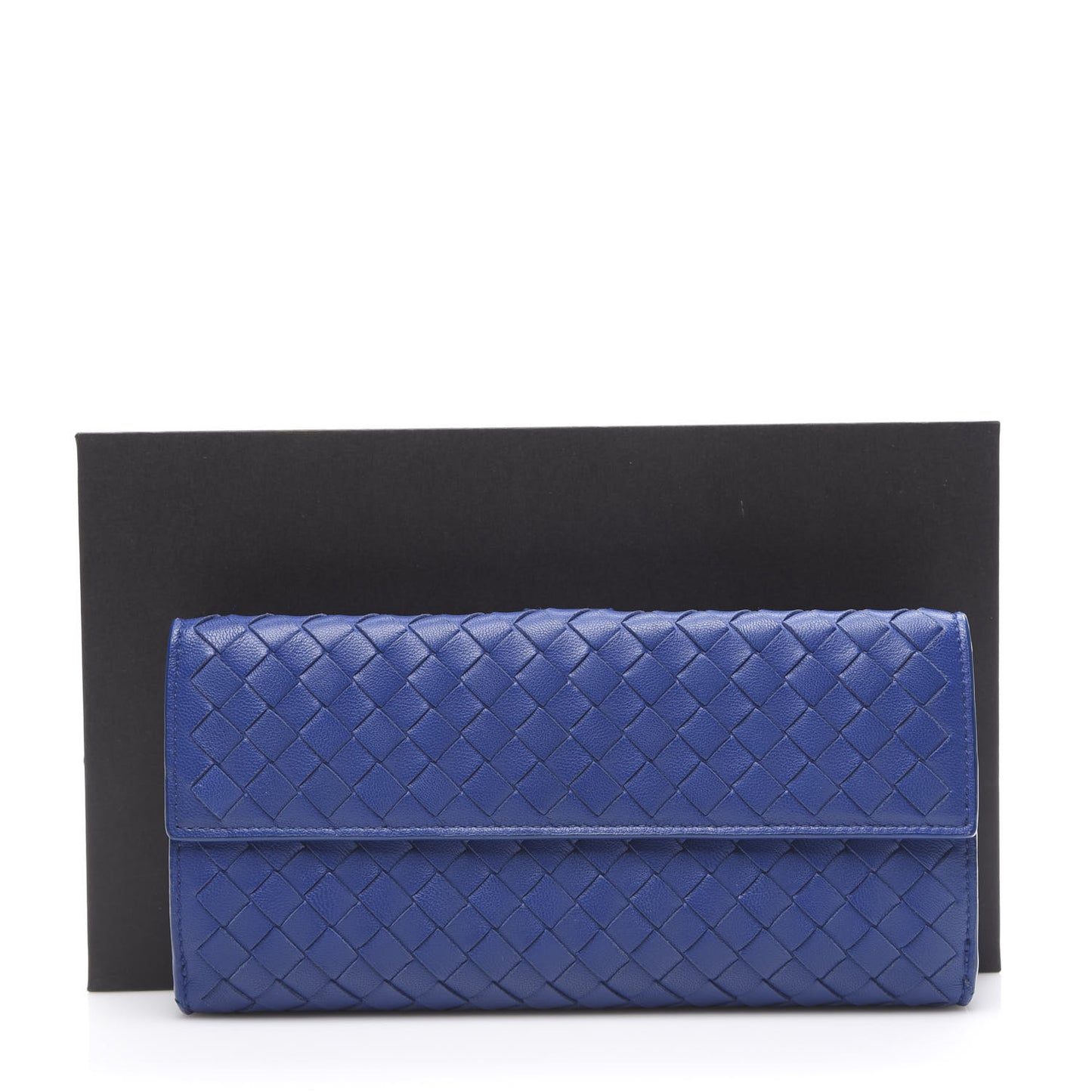 Nappa Intrecciato Continental Wallet Blue