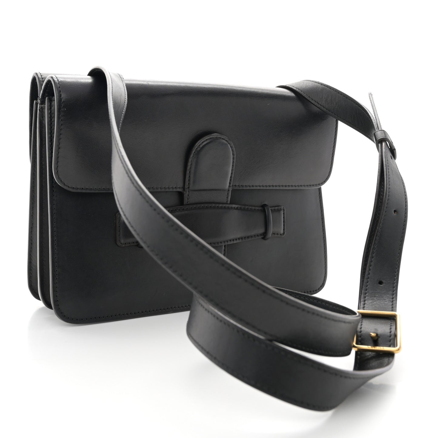 Natural Calfskin Medium Symmetrical Bag Black