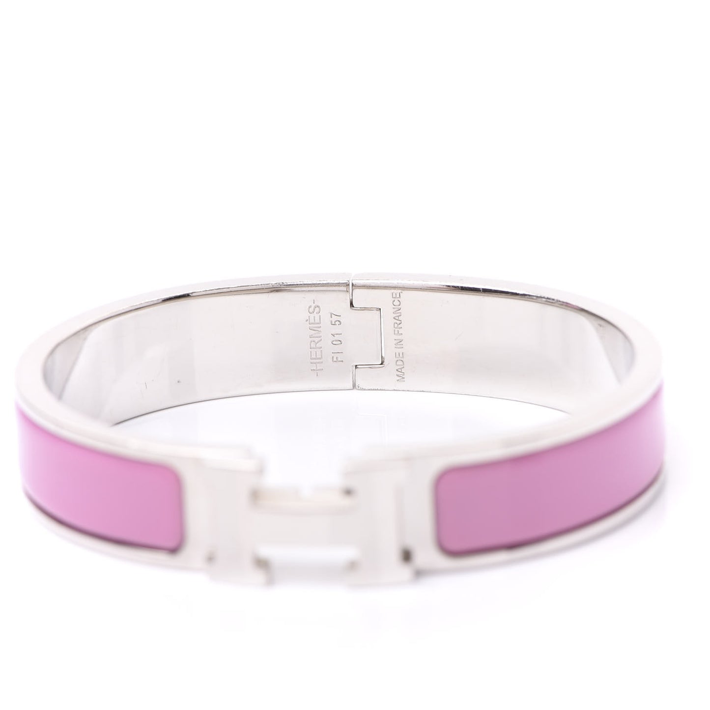 Enamel Narrow Clic Clac H Bracelet PM Rose Velours