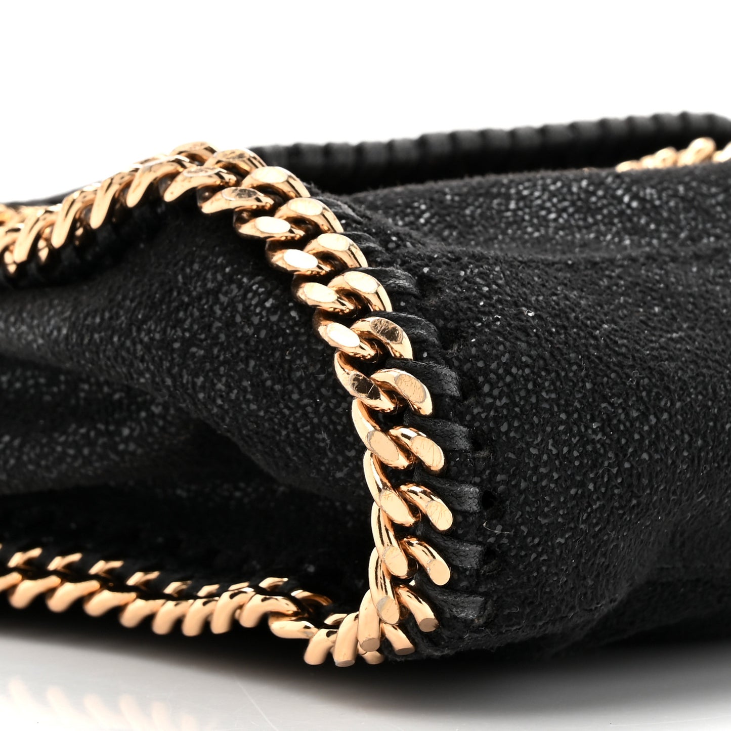 Shaggy Deer Mini Falabella Fold Over Tote Black