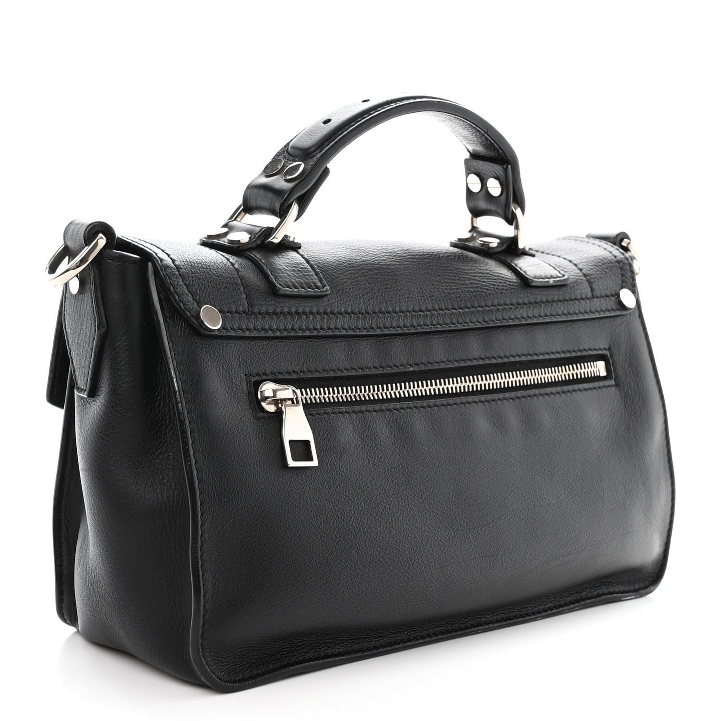 Grained Calfskin Tiny PS1 Satchel Black