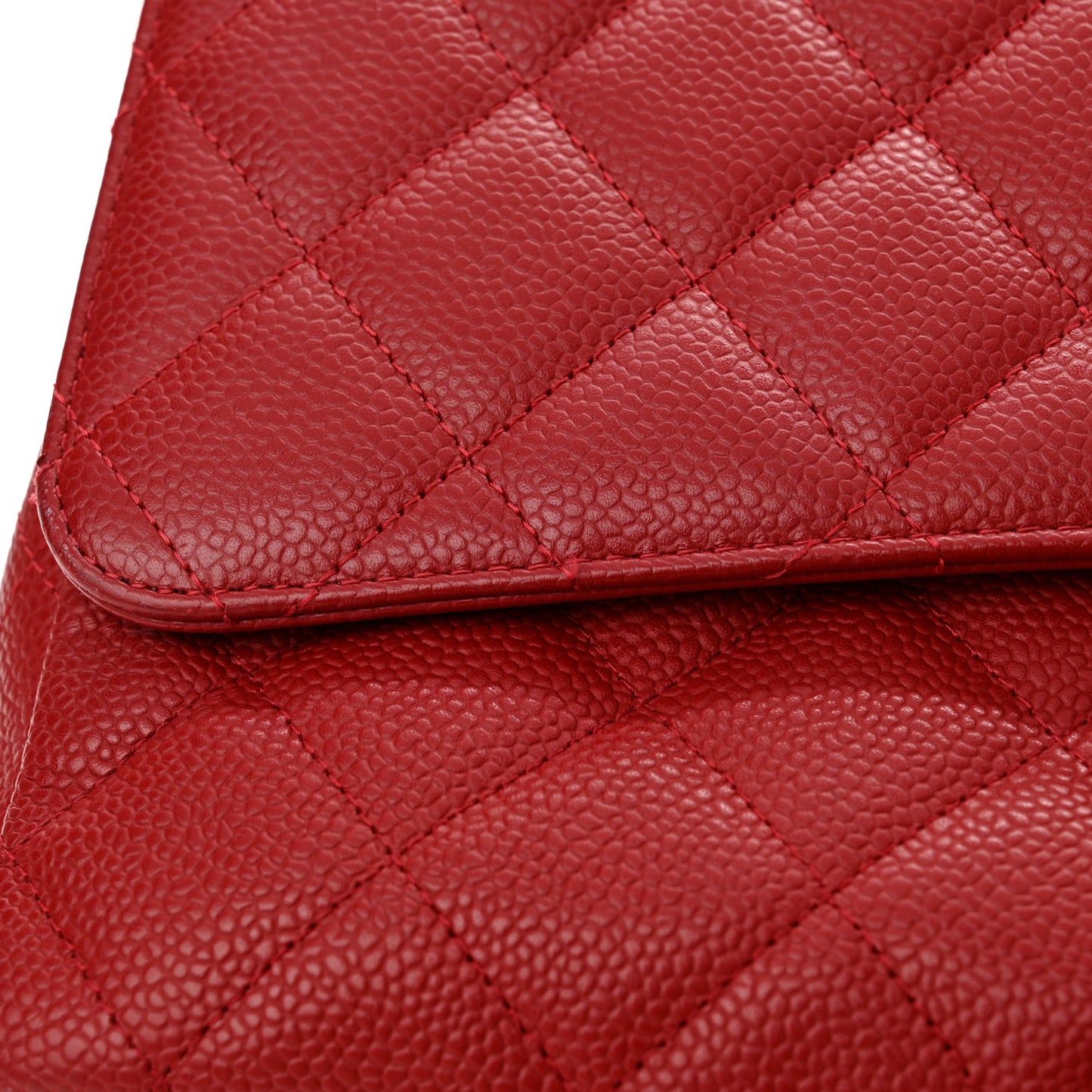 Caviar Quilted Maxi Single Flap Red