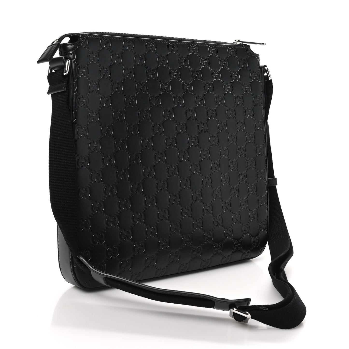 Guccissima Signature Medium Flat Messenger Bag Black
