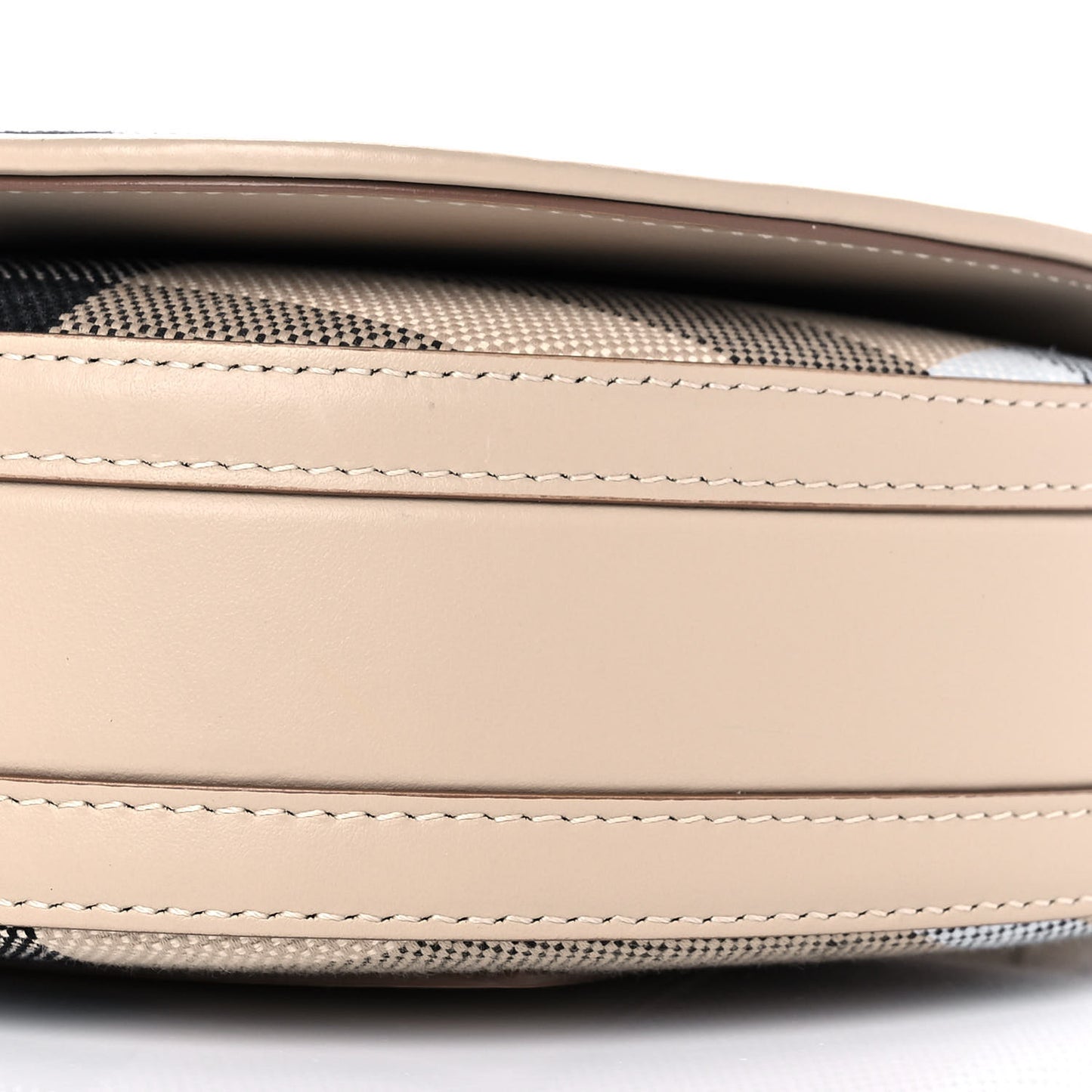 Canvas Calfskin Check Small Olympia Beige