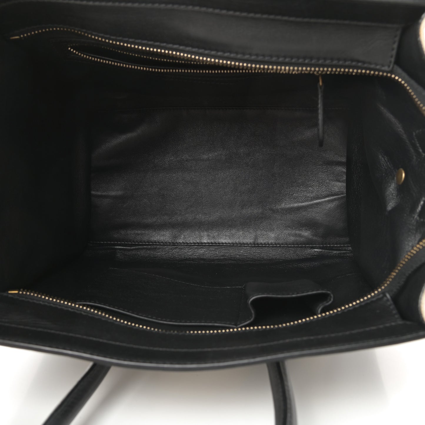 Natural Canvas Smooth Calfskin Mini Luggage Cream