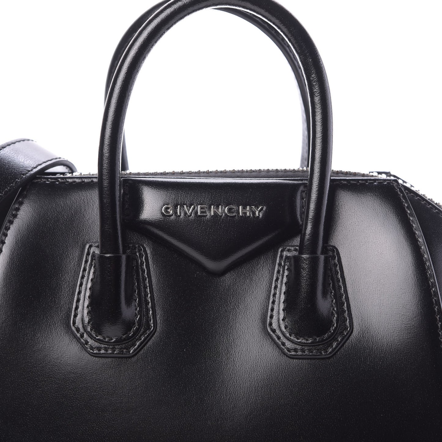 Shiny Lord Calfskin Mini Antigona Black