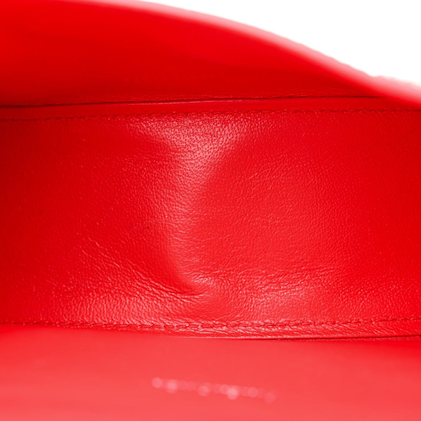 Shiny Calfskin Tonal B Crocodile Embossed Hourglass Top Handle Bag XS Bright Red