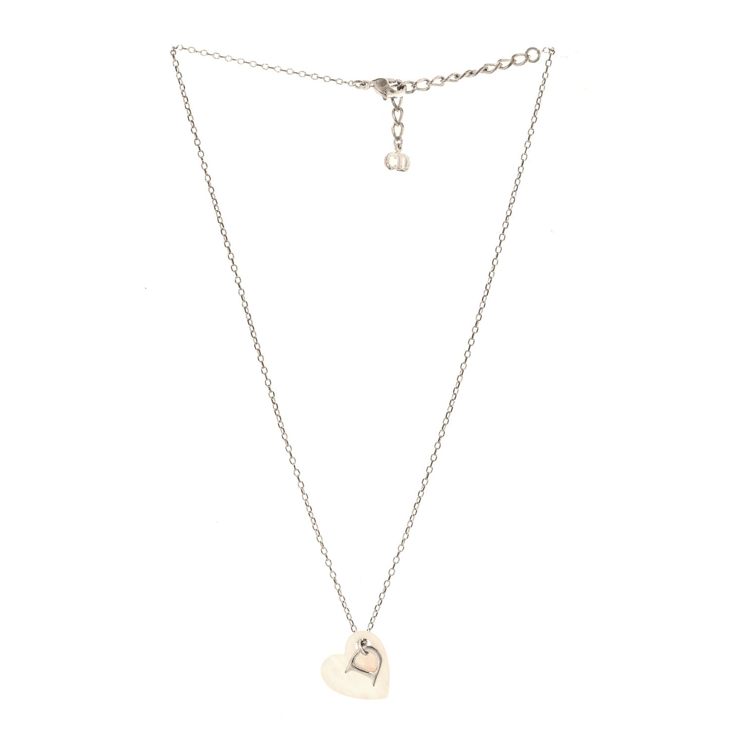D Heart Necklace Silver