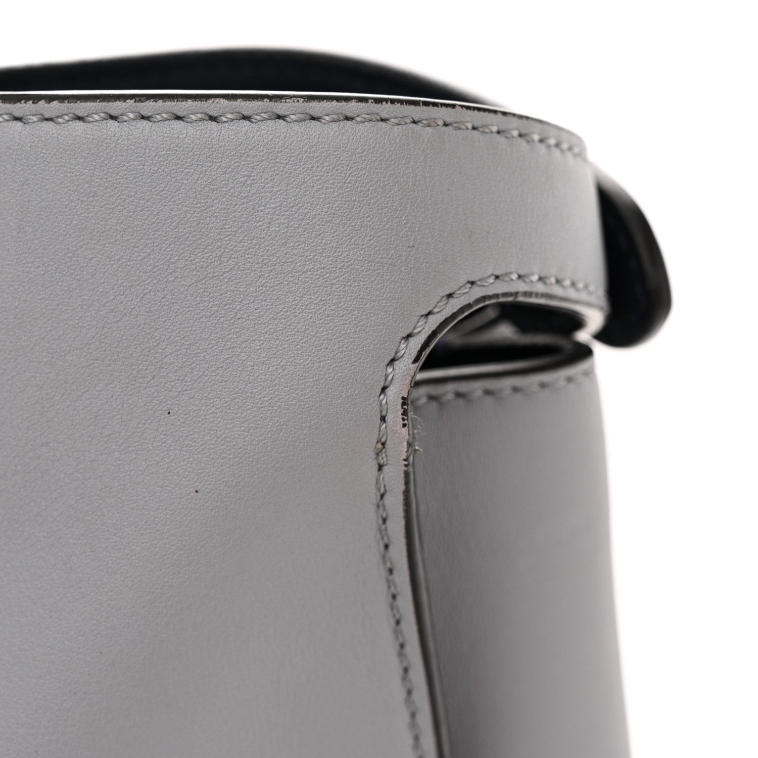 Fendi Vitello Tahiti Burro Large Peekaboo Iconic Essentially Satchel Ardesia Dark Blue 12 of 15