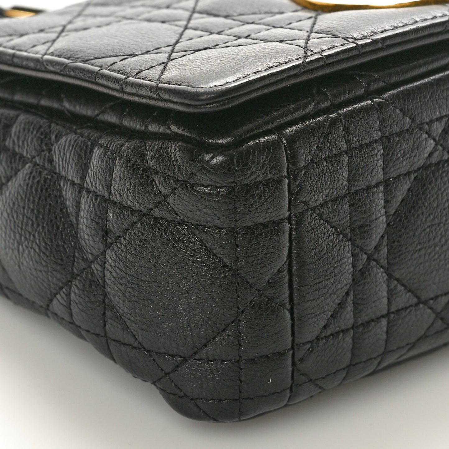 Calfskin Cannage Small Caro Bag Black