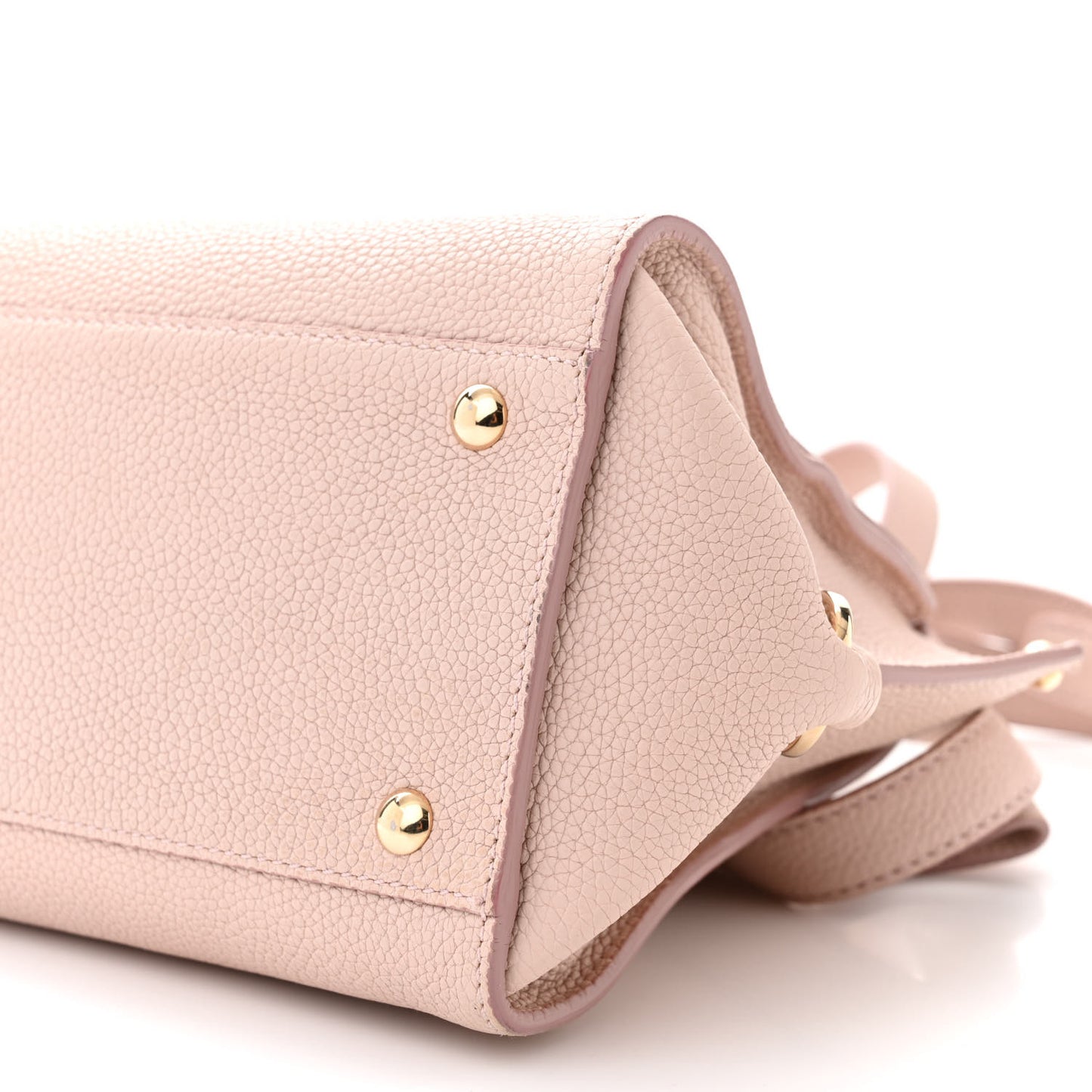 Grained Calfskin Small Sofia Satchel Macaron