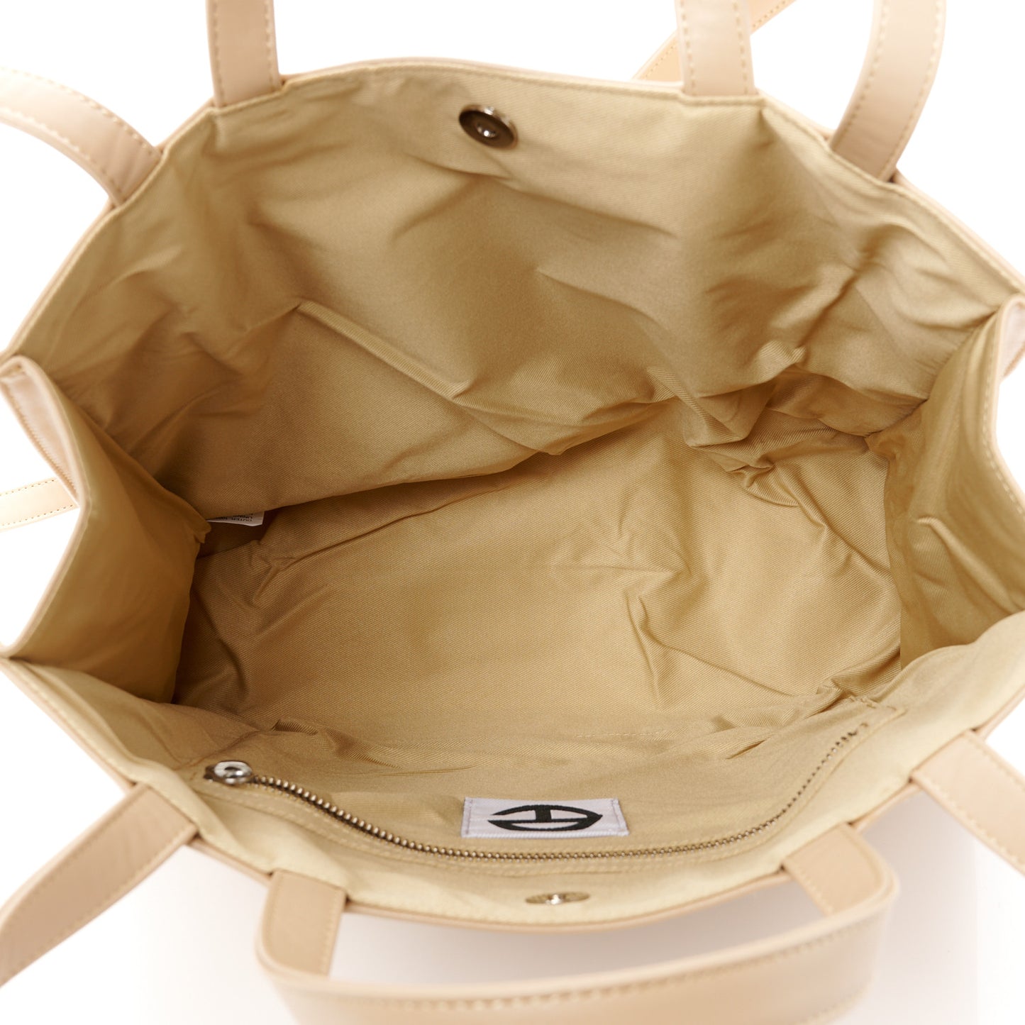 Vegan Leather Medium Shopping Bag Cream