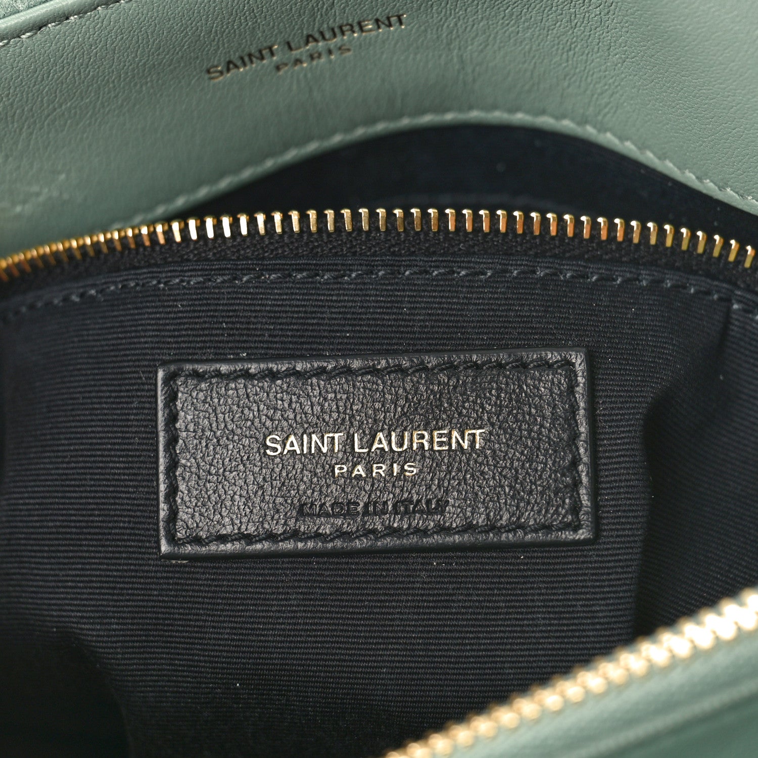 Saint Laurent Suede Y Quilted Monogram Medium Loulou Chain Satchel Vert Opaline 6 of 9