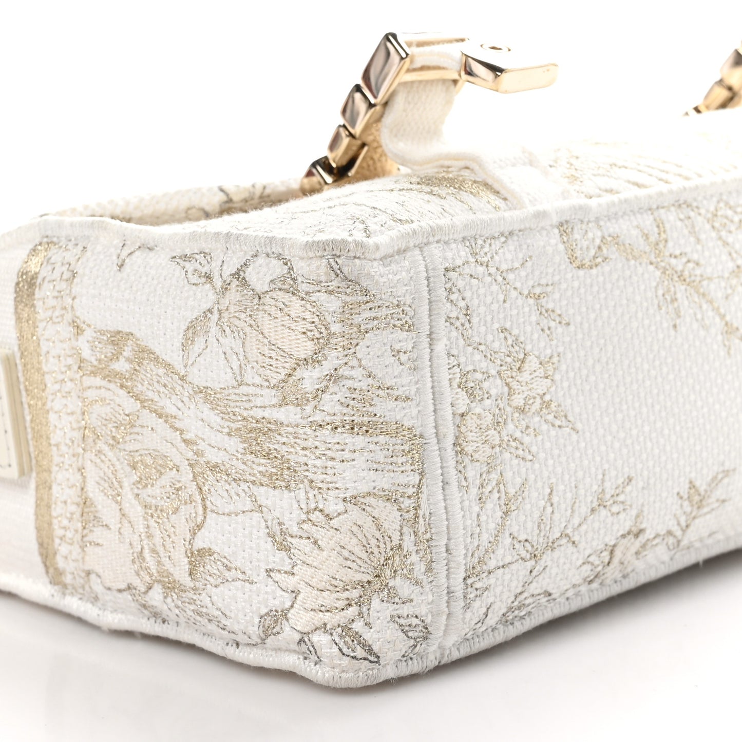 Canvas Embroidered Toile De Jouy Small Diorcamp Messenger White Gold