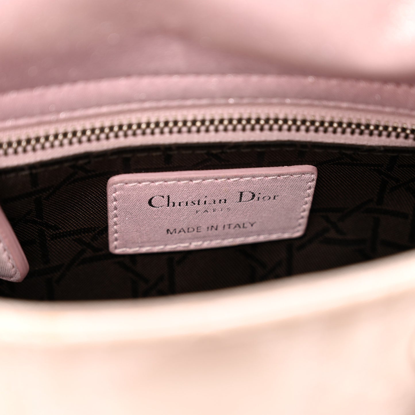 Metallic Lambskin Cannage Mini Lady Dior Lotus