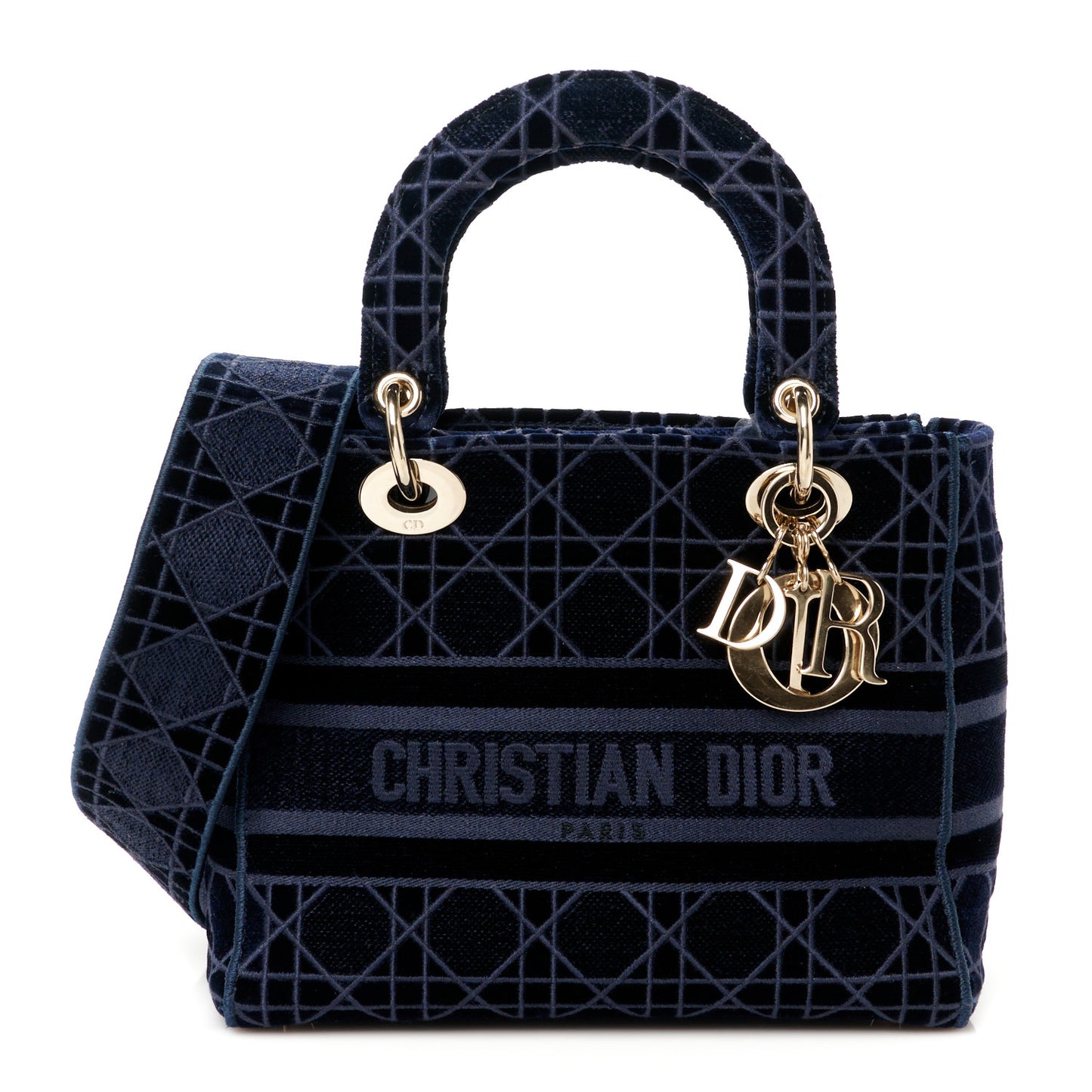 Velvet Cannage Medium Lady D-Lite Blue