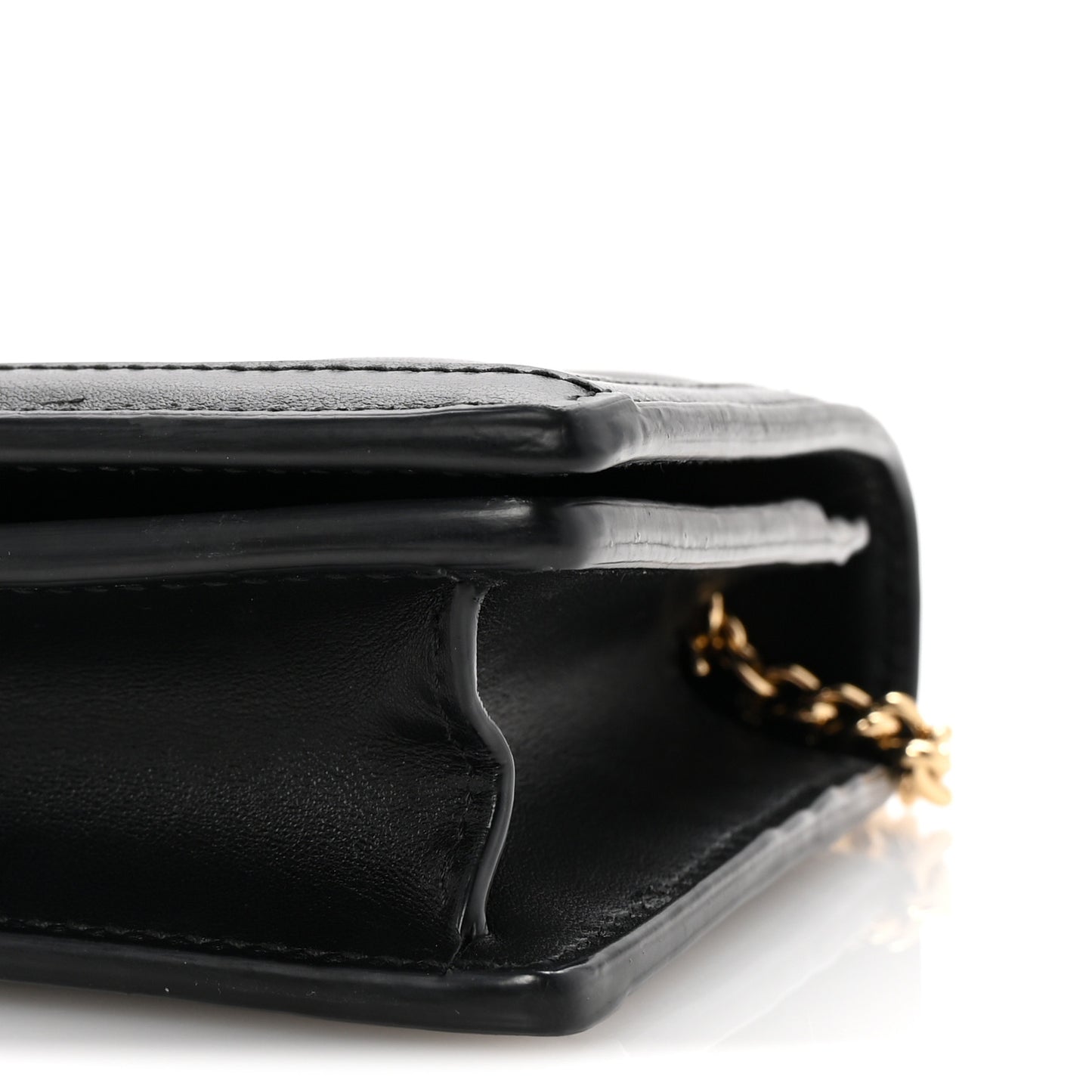 Calfskin GG Matelasse Chain Wallet Black
