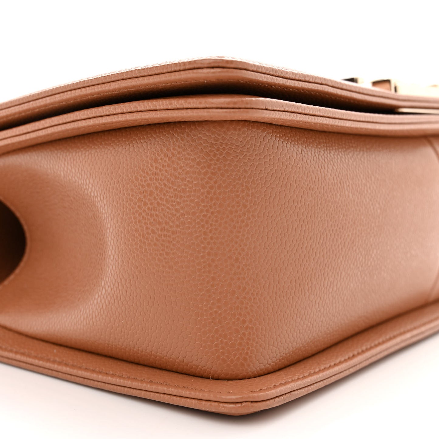 Caviar Quilted Medium Boy Flap Brown