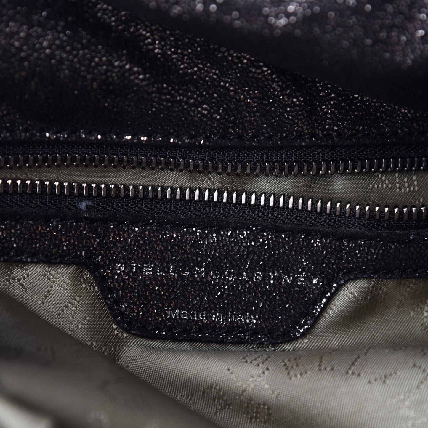 Metallic Shaggy Deer Big Falabella Tote Black