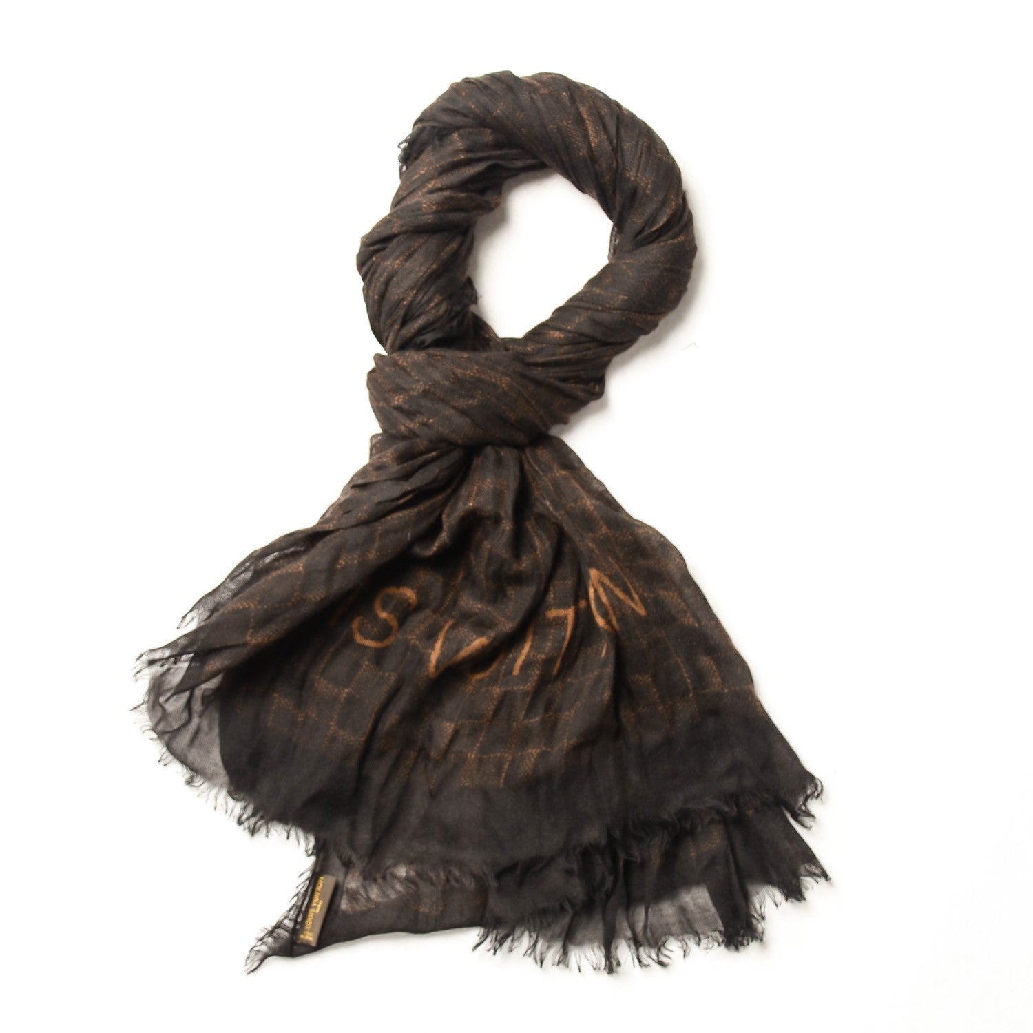 LOUIS VUITTON ストール Louis Vuitton Anthracite Cashmere/Silk Stephen Sprouse Leopard