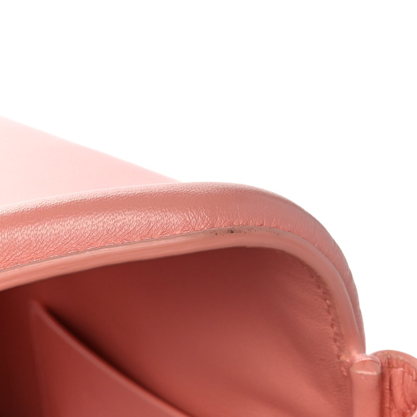 Lambskin Small Beak Triangle Flap Shoulder Bag Peachy Silver