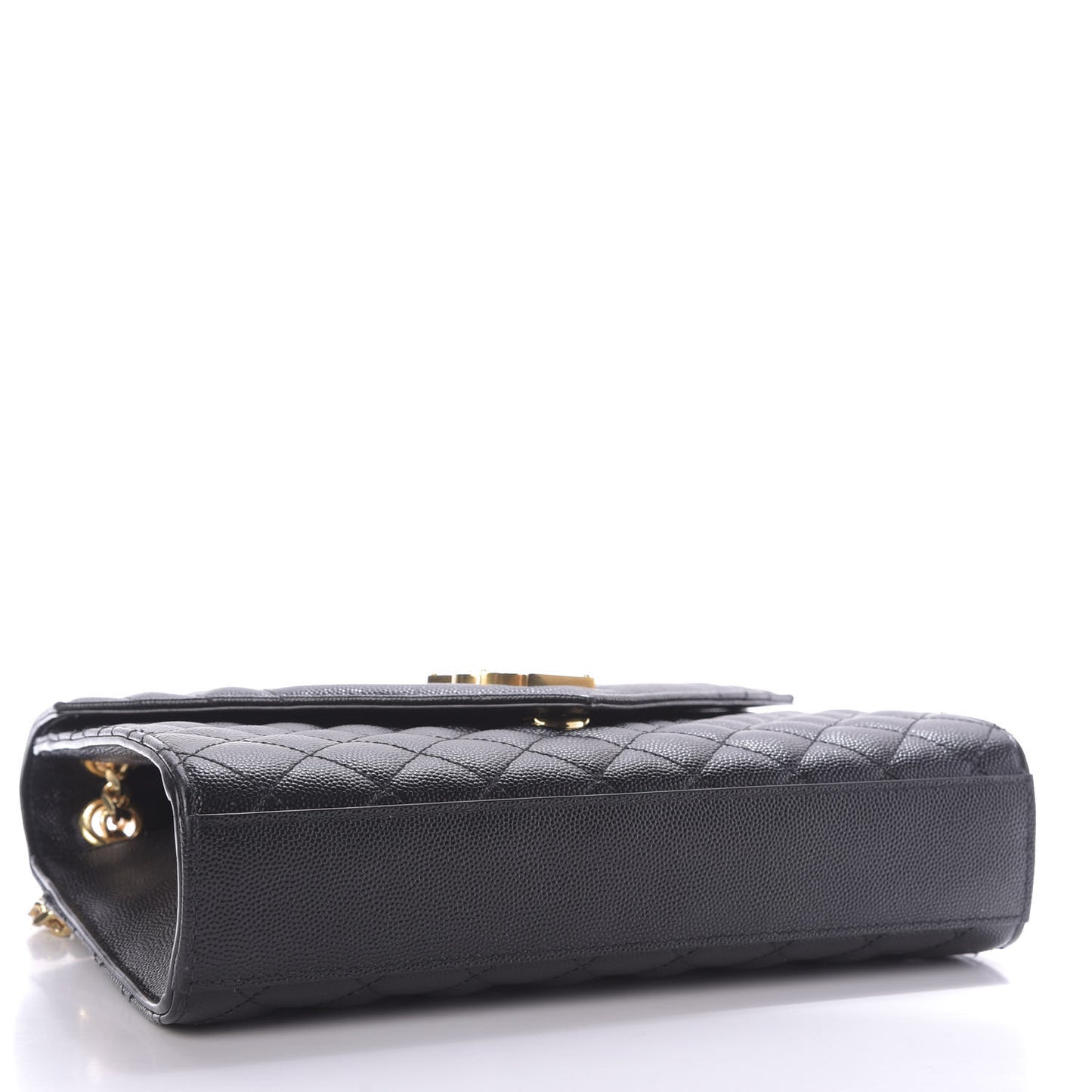Grain De Poudre Textured Mixed Matelasse Triquilt Medium Monogram Satchel Black