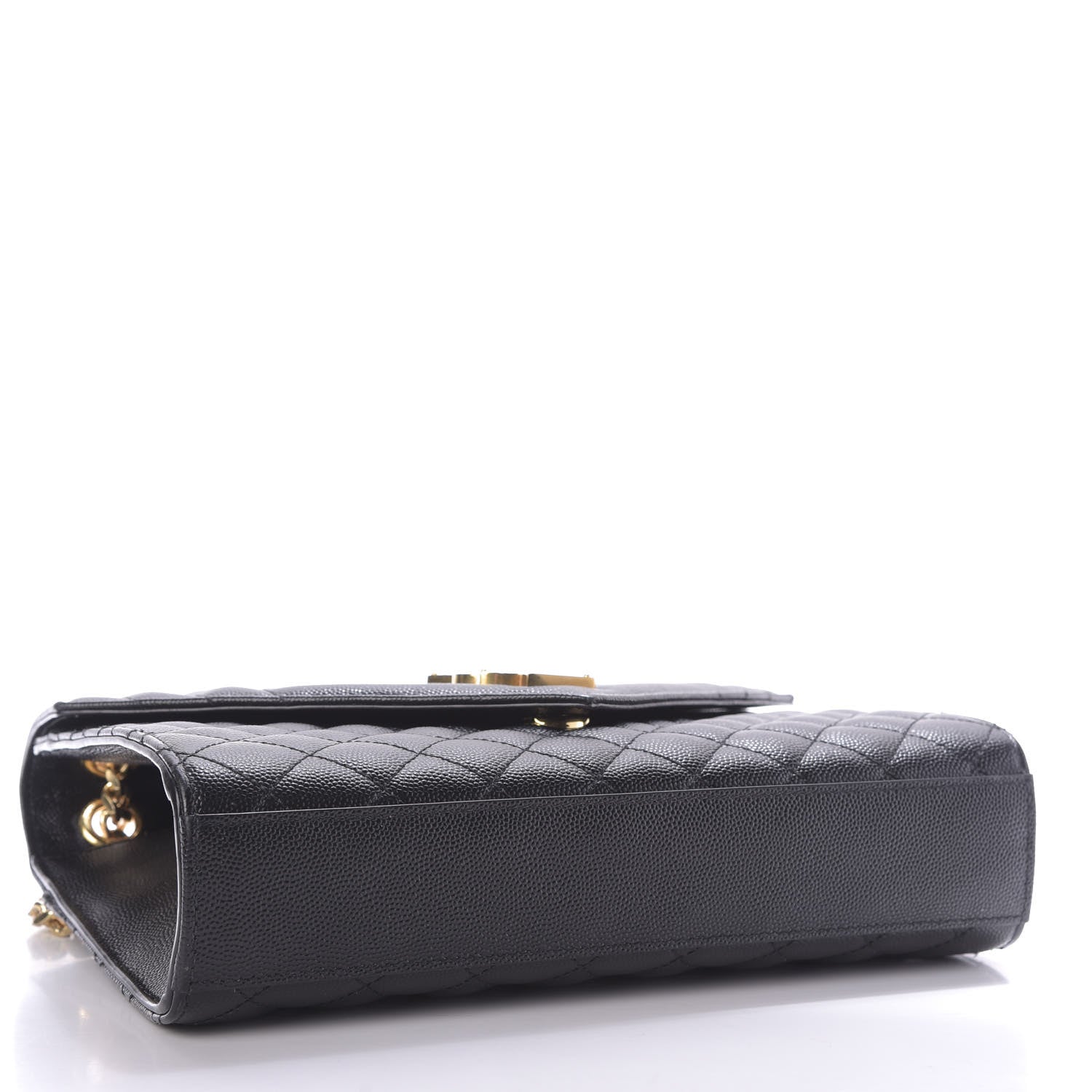 Saint Laurent Grain De Poudre Textured Mixed Matelasse Triquilt Medium Monogram Satchel Black 4 of 8
