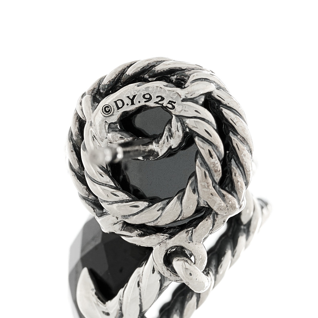 Sterling Silver Black Onyx Hematine Chatelaine Drop Earrings