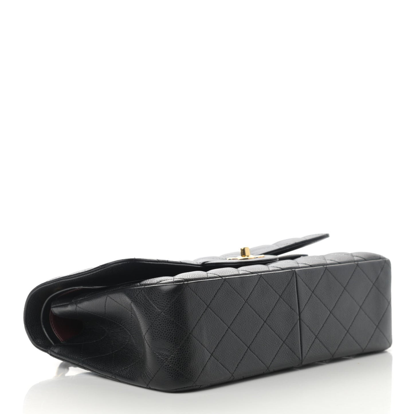 Caviar Quilted Jumbo Double Flap Black