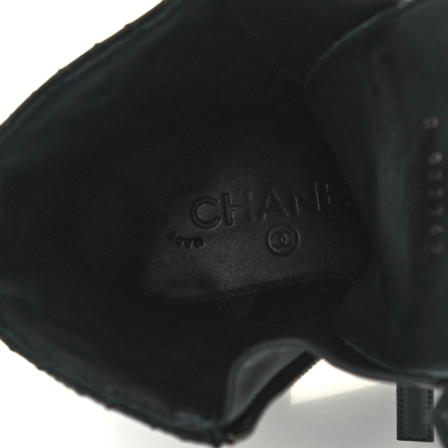 Chanel Calfskin Quilted Lace Up Combat Boots 36.5 Black 9 of 10