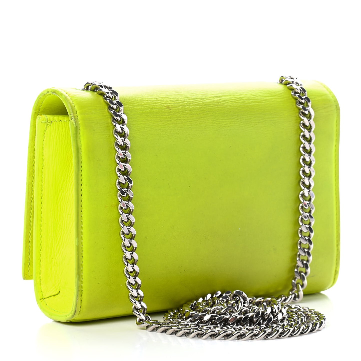 Patent Grain de Poudre Small Monogram Kate Satchel Neon Yellow