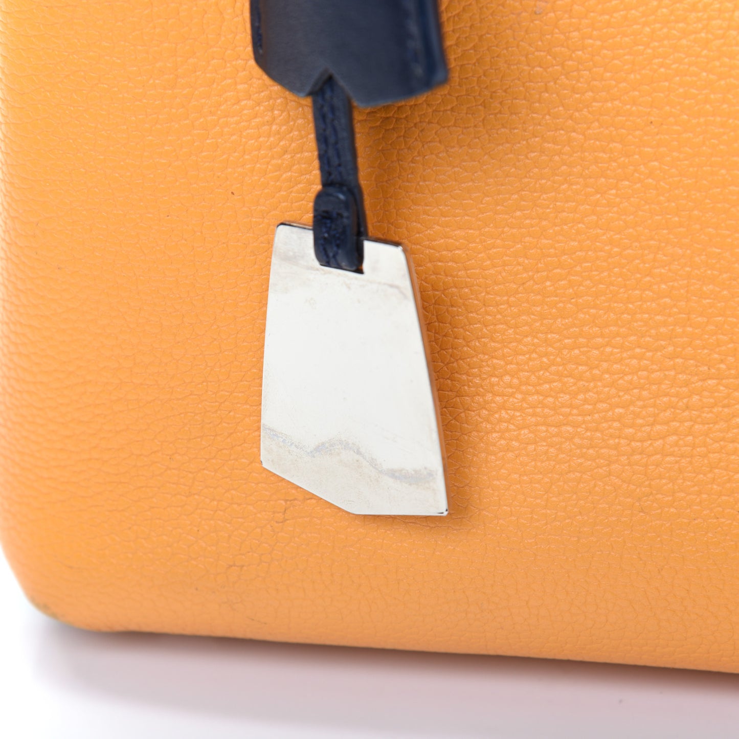 Grained Calfskin Bi-Color Mini Milla Tote Yellow Black