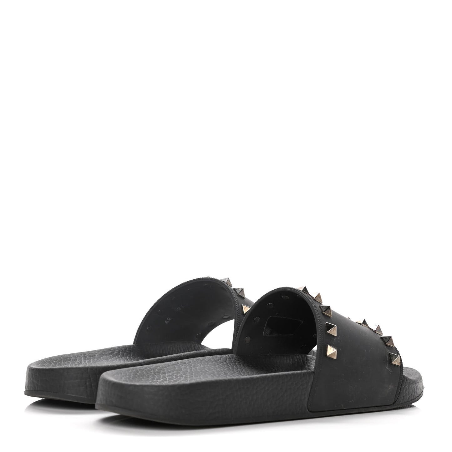 Rubber Rockstud Slide Sandals 39 Black