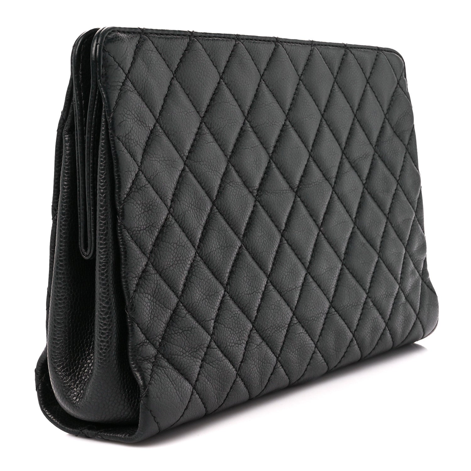 Chanel Caviar Quilted CC Large Clutch Black 3 of 11