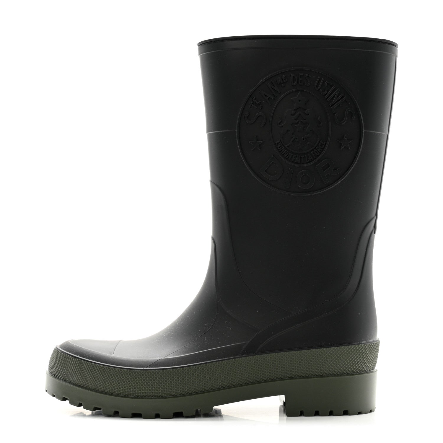 Christian Dior Rubber Diorunion Rain Boots 39 Black Military  display picture 3