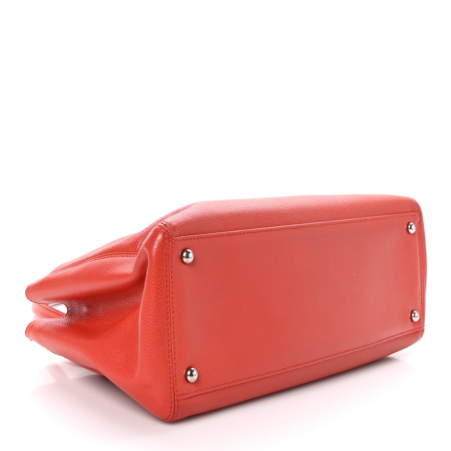Calfskin Small Cerf Executive Shopper Tote Orange