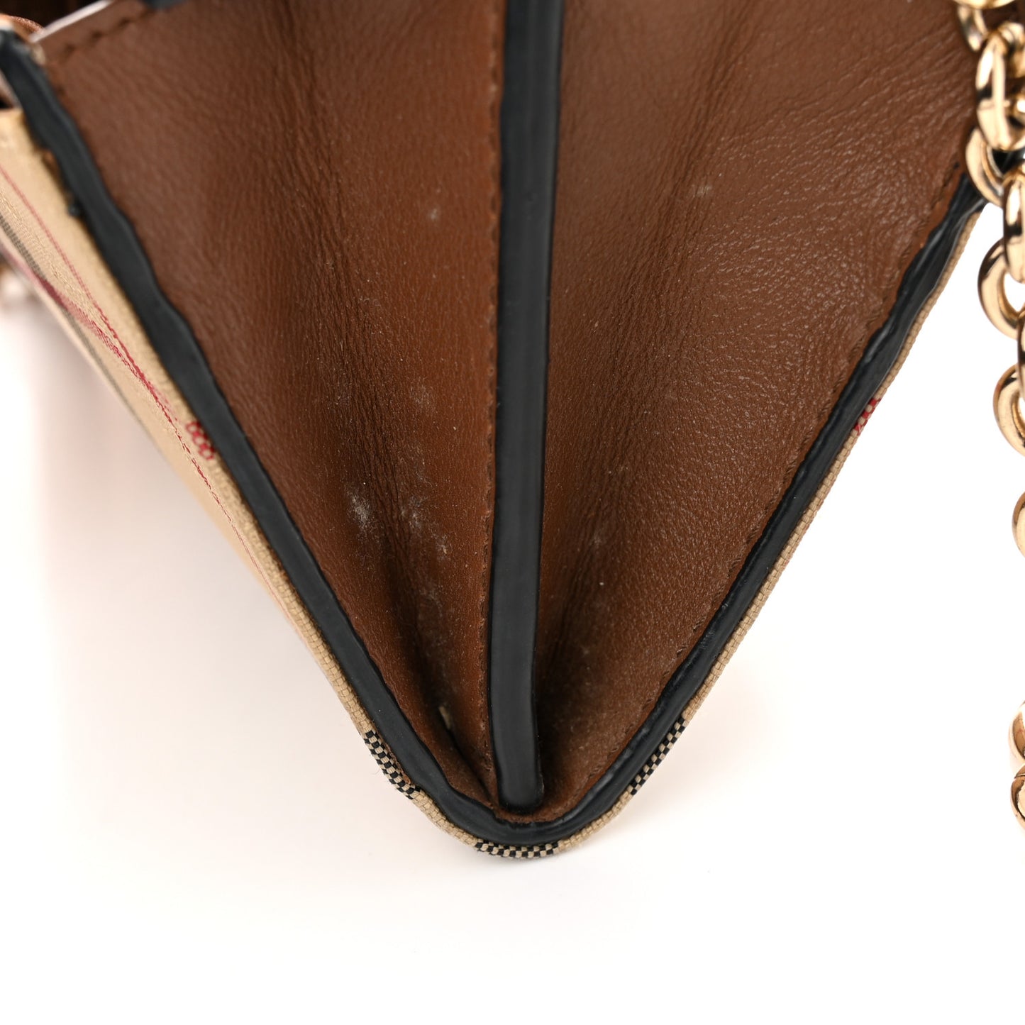 Calfskin Horseferry Check Henley Wallet On Chain Tan
