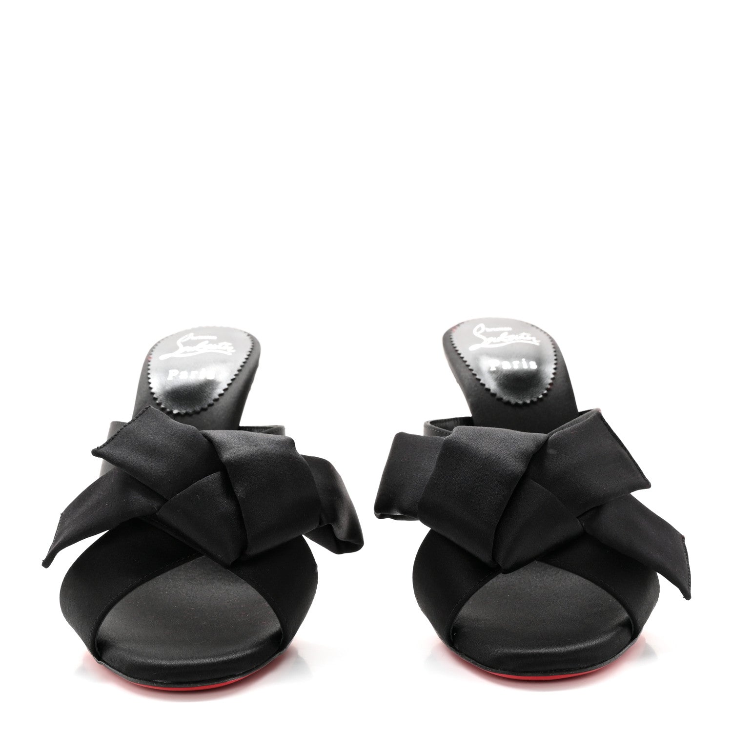 Christian Louboutin Satin Matricia Bow Sandals 37.5 Black 2 of 10