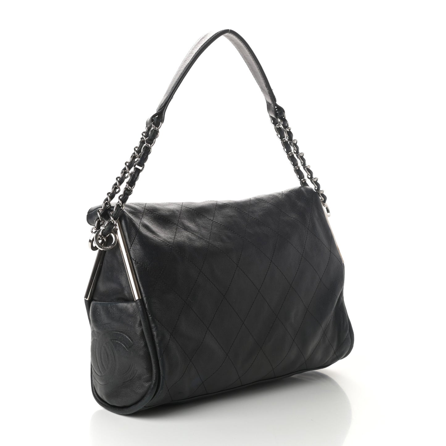 Lambskin Stitched Medium Ultimate Soft Tote Black