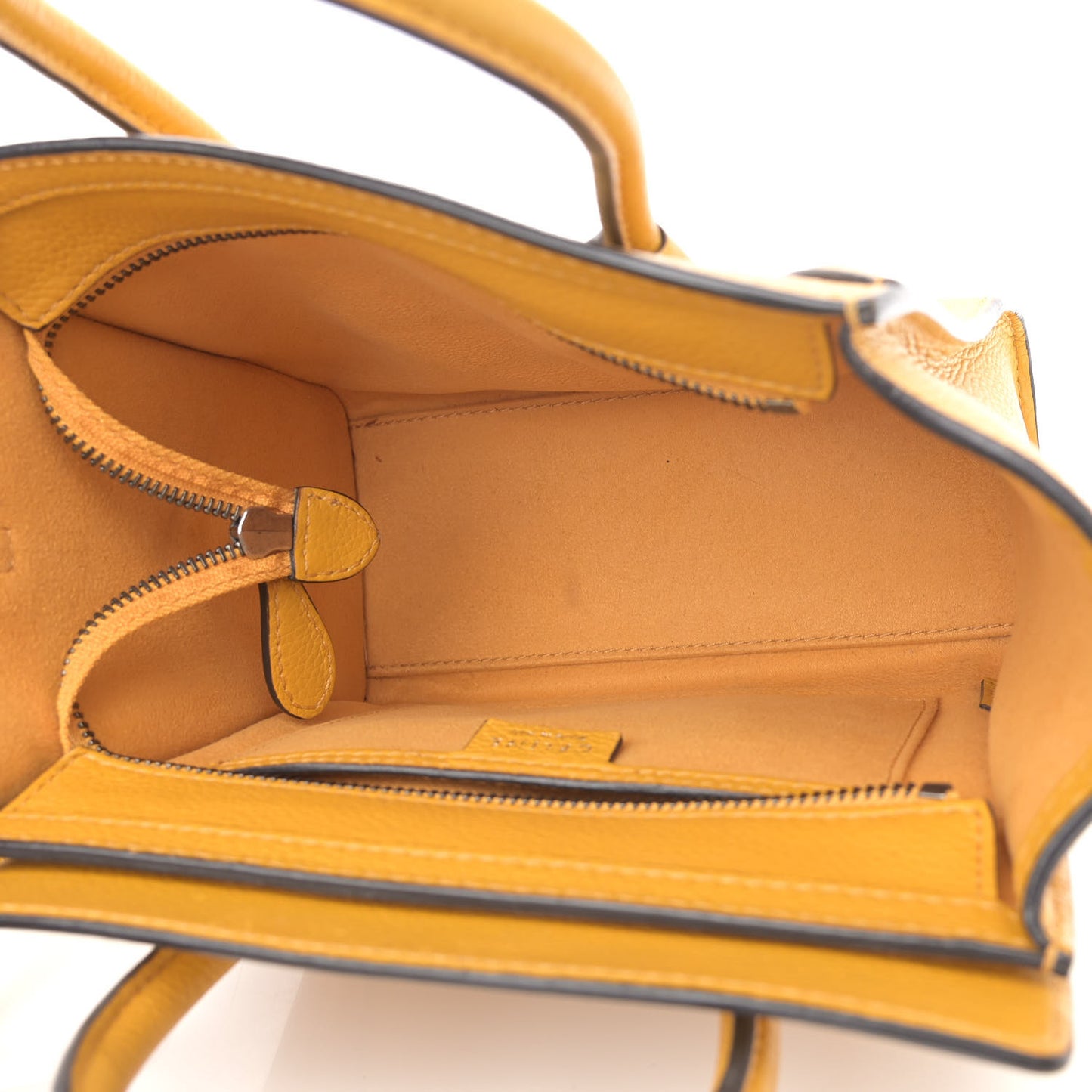 Drummed Calfskin Nano Luggage Ocre