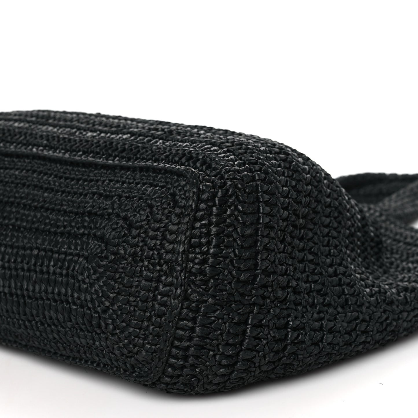 SAINT LAURENT Raffia Rive Gauche Tote Black