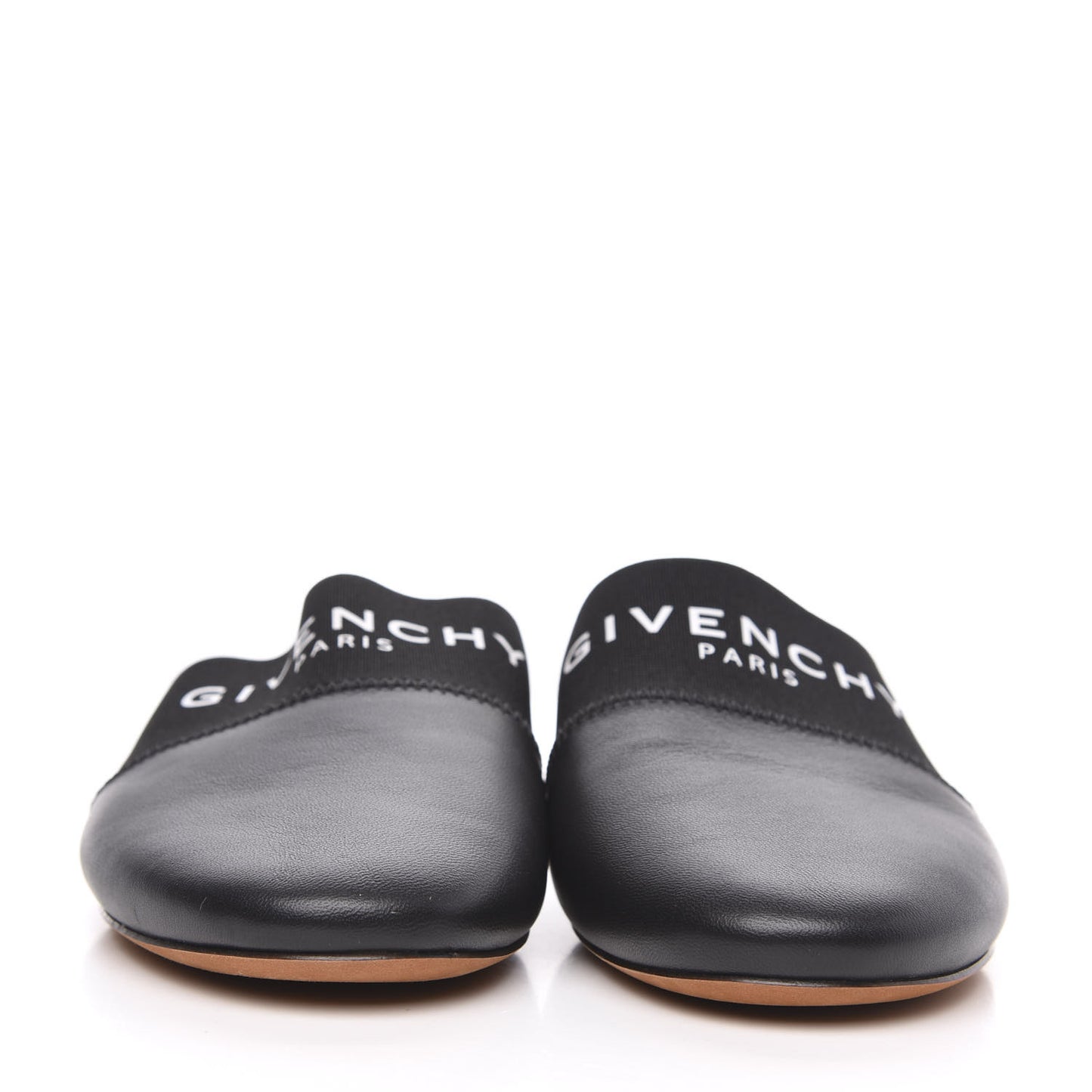 Calfskin Bedford Logo Mule Slides 36.5 Black