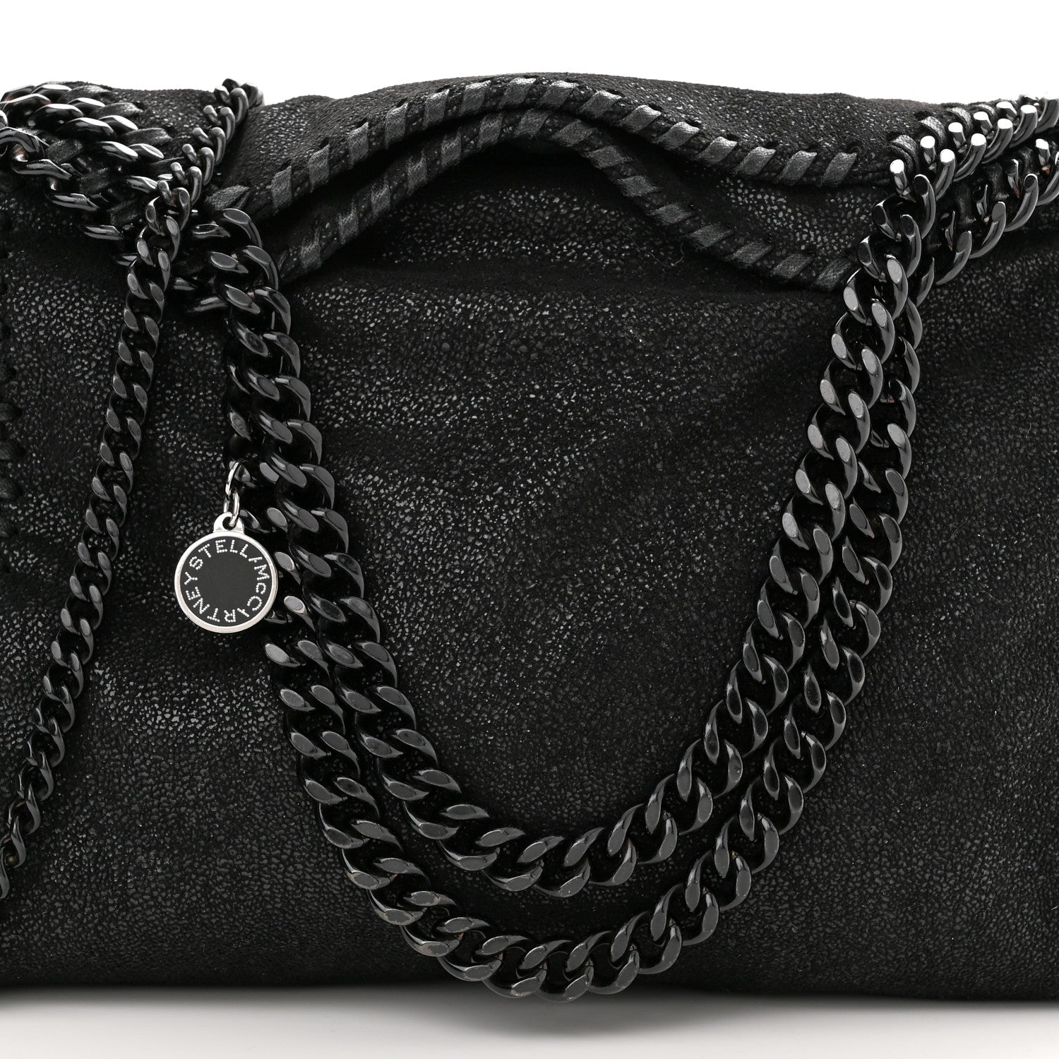 Stella McCartney Shaggy Deer Mini Falabella Fold Over Tote Black 7 of 9