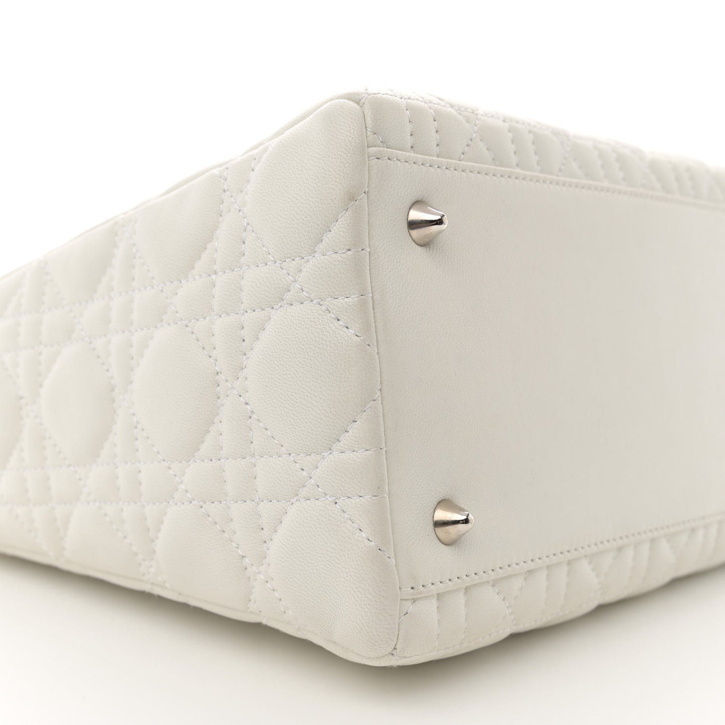 Lambskin Cannage Medium Lady Dior White