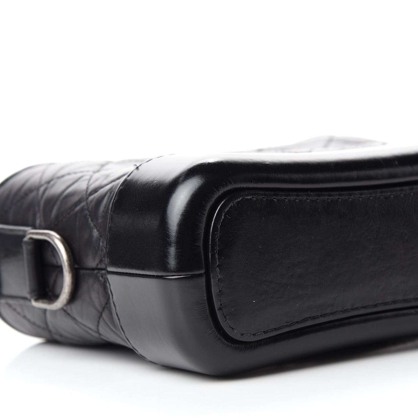 Aged Calfskin Quilted Small Gabrielle Hobo Black